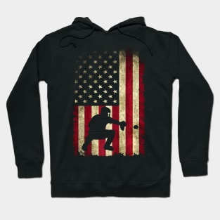 Baseball Catchers Gear Shirt USA American Flag Baseballin Hoodie